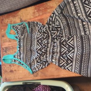 Pattern dress black and white